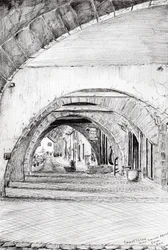 Arches Sauveterre France、2010年（紙にインク）